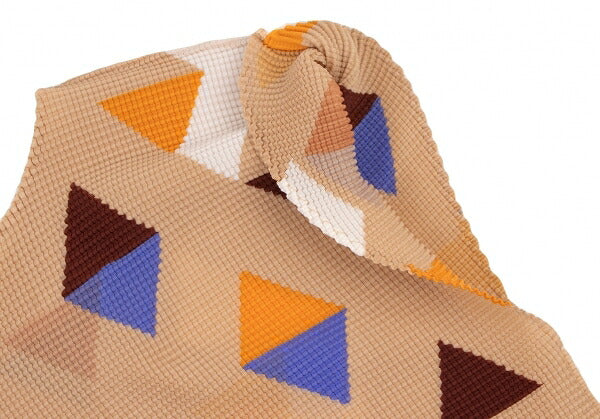 ISSEY MIYAKE me Triangle Print French T-Shirt Beige Size F