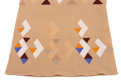 ISSEY MIYAKE me Triangle Print French T-Shirt Beige Size F