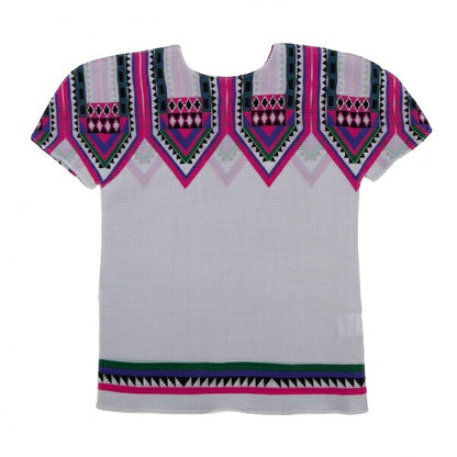 ISSEY MIYAKE me Print Stretch Pleats T-Shirt Gray Size F