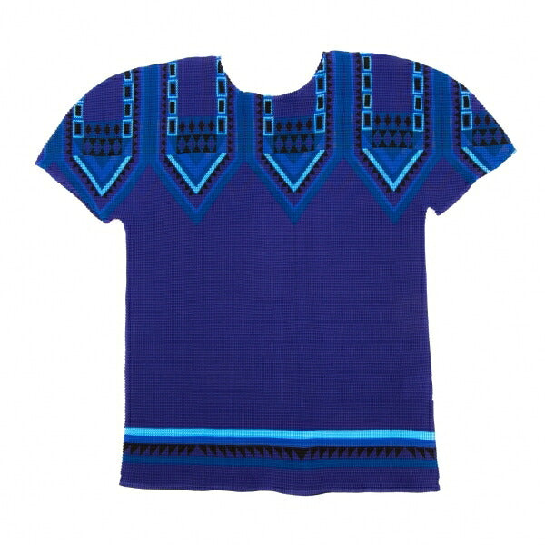 ISSEY MIYAKE me Printed Pleated T-Shirt Purple Size F