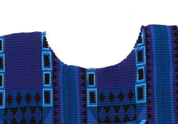 ISSEY MIYAKE me Printed Pleated T-Shirt Purple Size F