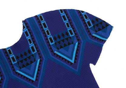ISSEY MIYAKE me Printed Pleated T-Shirt Purple Size F