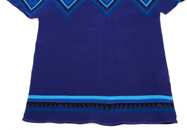 ISSEY MIYAKE me Printed Pleated T-Shirt Purple Size F