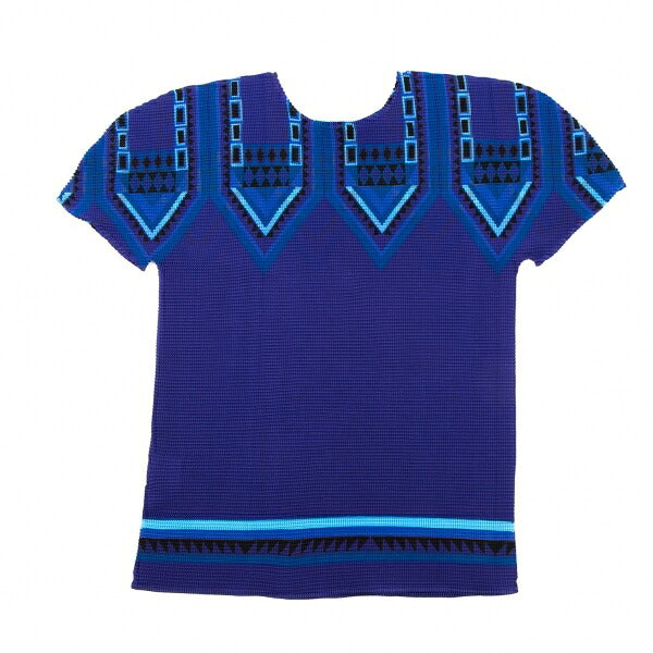 ISSEY MIYAKE me Printed Pleated T-Shirt Purple Size F