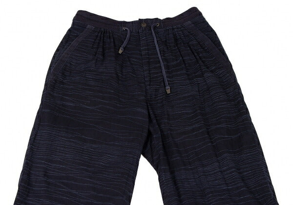 ISSEY MIYAKE MEN Cotton Random Stripe Pants Navy Size XL