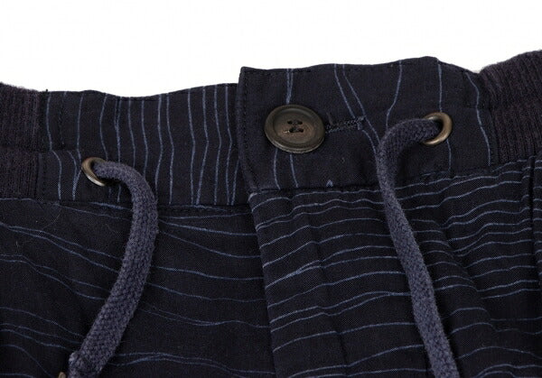 ISSEY MIYAKE MEN Cotton Random Stripe Pants Navy Size XL