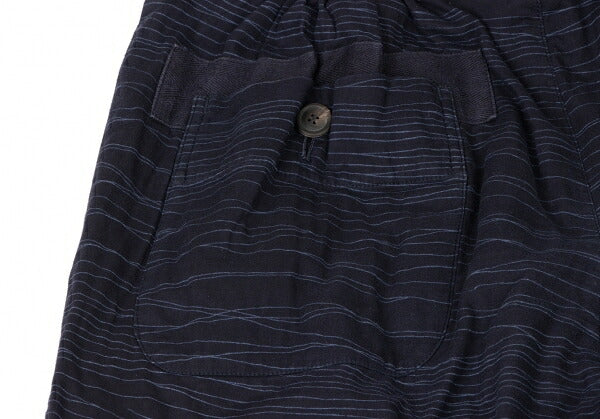 ISSEY MIYAKE MEN Cotton Random Stripe Pants Navy Size XL