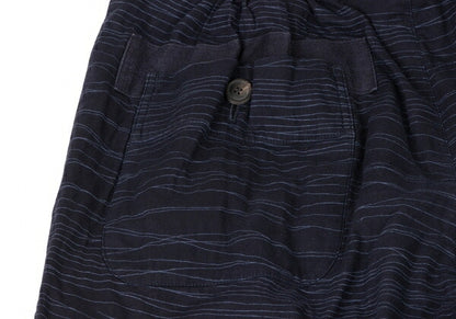 ISSEY MIYAKE MEN Cotton Random Stripe Pants Navy Size XL