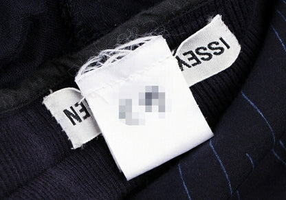 ISSEY MIYAKE MEN Cotton Random Stripe Pants Navy Size XL