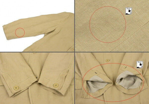 ISSEY MIYAKE MEN Linen Punching Stitch Jacket Beige Size M