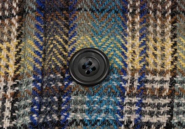 KENZO Wool Check Double-Breasted Jacket Green Size S