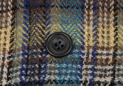 KENZO Wool Check Double-Breasted Jacket Green Size S