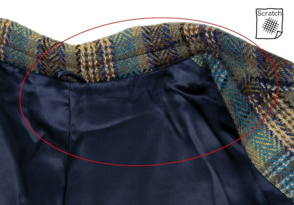 KENZO Wool Check Double-Breasted Jacket Green Size S