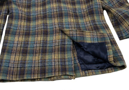 KENZO Wool Check Double-Breasted Jacket Green Size S