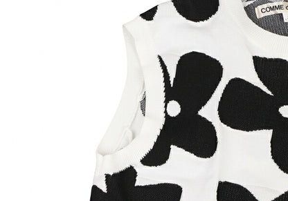 COMME des GARCONS 22SS Floral Top White/Black Size S