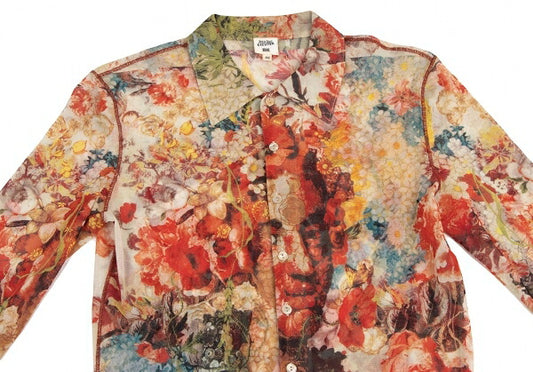 Jean Paul GAULTIER HOMME Floral Print Net Shirt Size 48