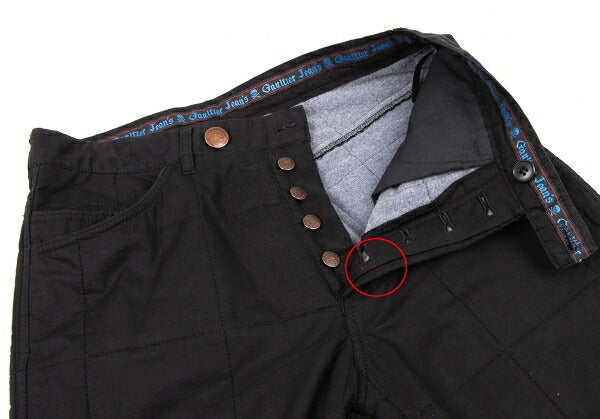 GAULTIER JEAN'S Checker Stitch Padded Jeans Black Size 46