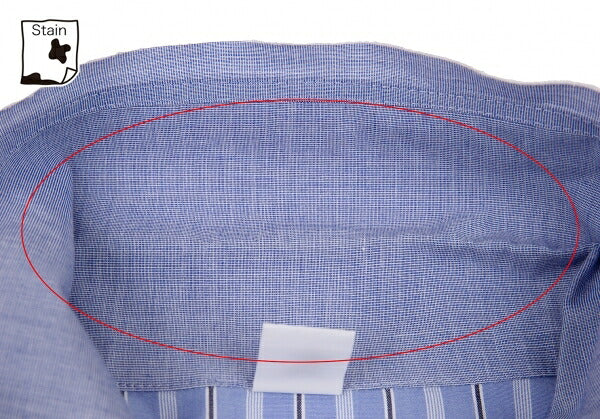 Y's 21SS Cotton Raw Edge Stripe Button-Up Shirt Blue Size 1