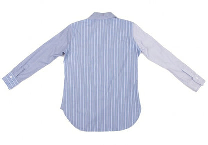 Y's 21SS Cotton Raw Edge Stripe Button-Up Shirt Blue Size 1