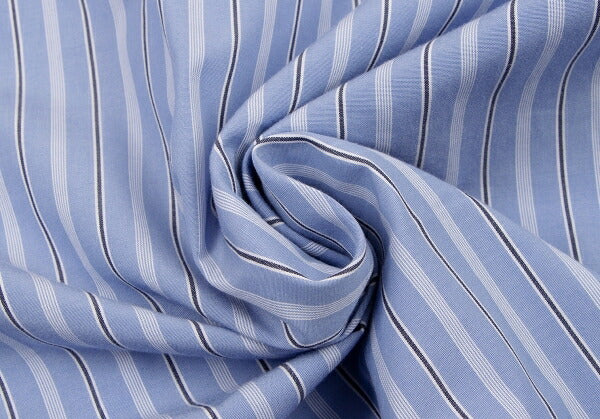 Y's 21SS Cotton Raw Edge Stripe Button-Up Shirt Blue Size 1