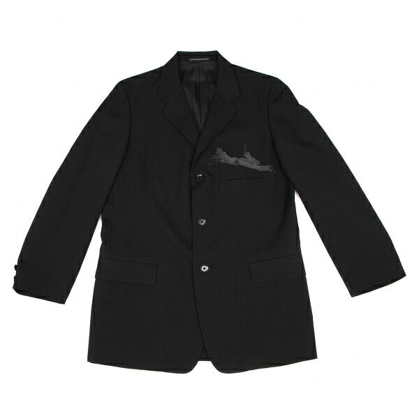 Yohji Yamamoto POUR HOMME 02SS Wool Jacket Black Size 2