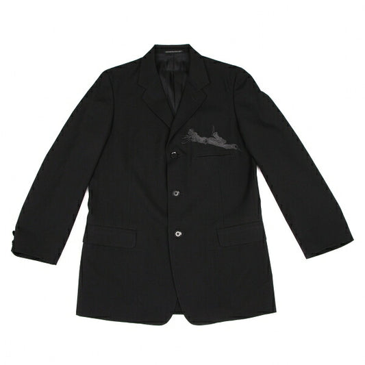 Yohji Yamamoto POUR HOMME 02SS Wool Jacket Black Size 2