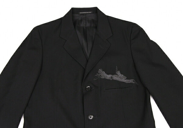 Yohji Yamamoto POUR HOMME 02SS Wool Jacket Black Size 2