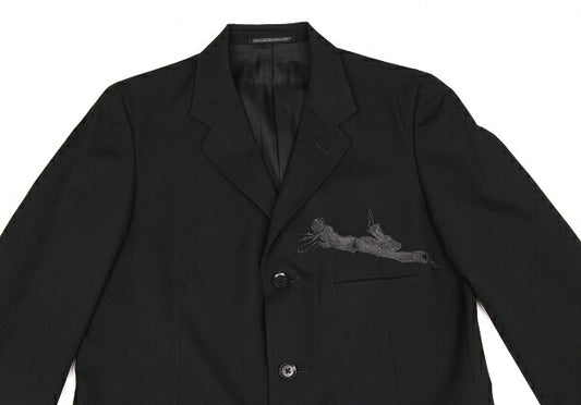 Yohji Yamamoto POUR HOMME 02SS Wool Jacket Black Size 2