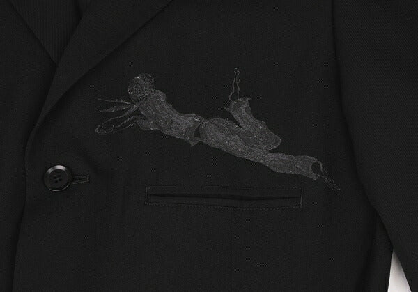 Yohji Yamamoto POUR HOMME 02SS Wool Jacket Black Size 2