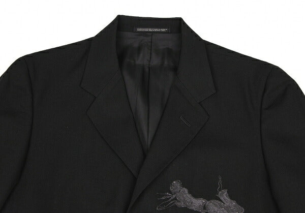 Yohji Yamamoto POUR HOMME 02SS Wool Jacket Black Size 2