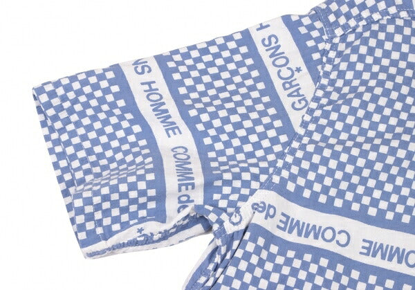 COMME des GARCONS HOMME Logo Checker Open Shirt Blue Size L