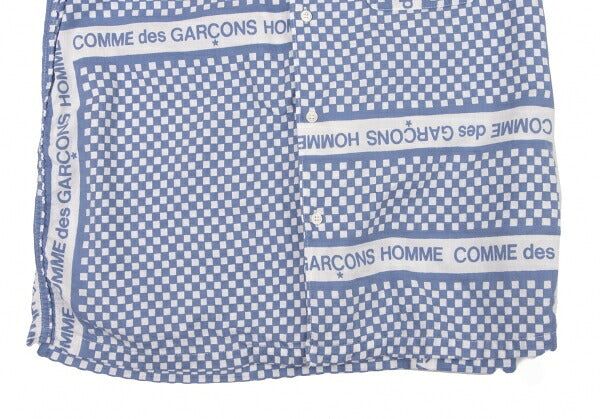 COMME des GARCONS HOMME Logo Checker Open Shirt Blue Size L