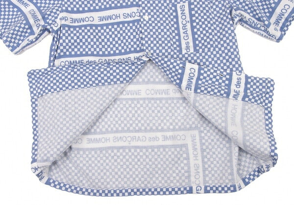 COMME des GARCONS HOMME Logo Checker Open Shirt Blue Size L
