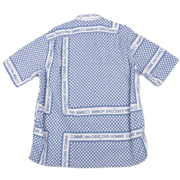 COMME des GARCONS HOMME Logo Checker Open Shirt Blue Size L