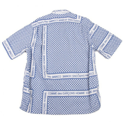 COMME des GARCONS HOMME Logo Checker Open Shirt Blue Size L