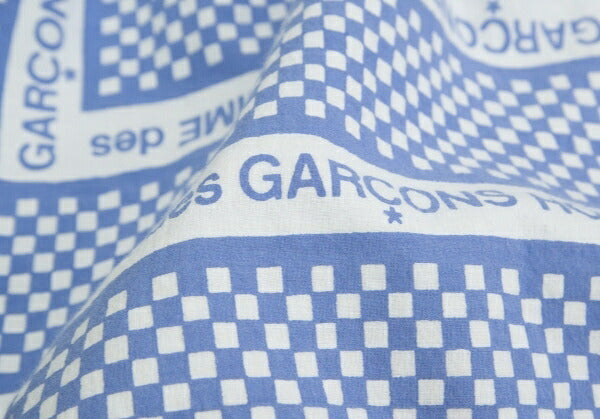 COMME des GARCONS HOMME Logo Checker Open Shirt Blue Size L