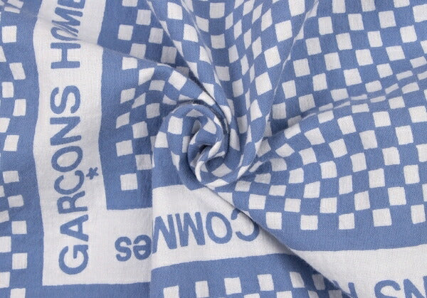 COMME des GARCONS HOMME Logo Checker Open Shirt Blue Size L