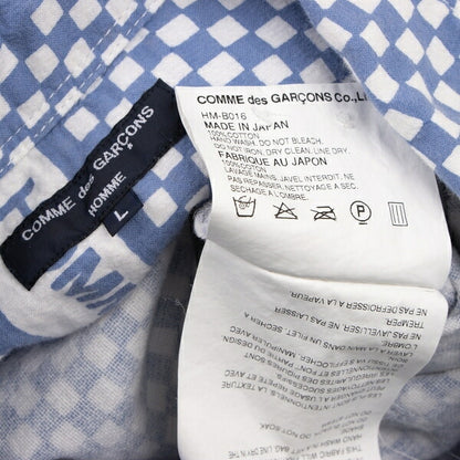 COMME des GARCONS HOMME Logo Checker Open Shirt Blue Size L