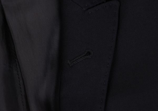 EMPORIO ARMANI Glossy Wool Peaked Lapel Jacket Navy Size 46