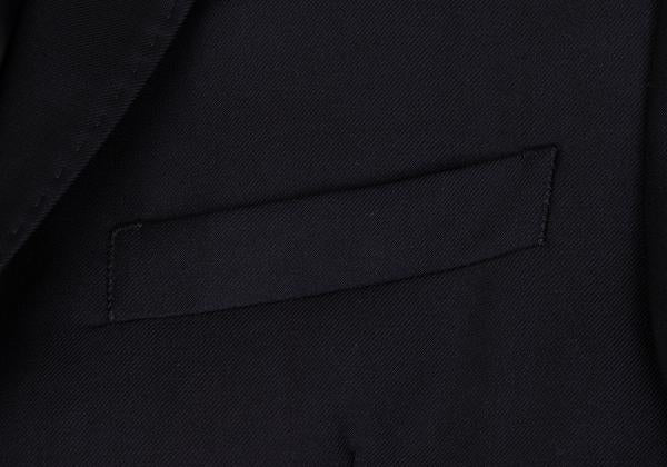 EMPORIO ARMANI Glossy Wool Peaked Lapel Jacket Navy Size 46