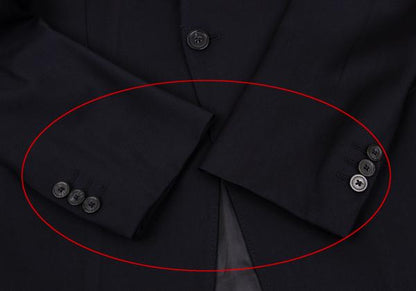 EMPORIO ARMANI Glossy Wool Peaked Lapel Jacket Navy Size 46