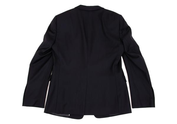 EMPORIO ARMANI Glossy Wool Peaked Lapel Jacket Navy Size 46