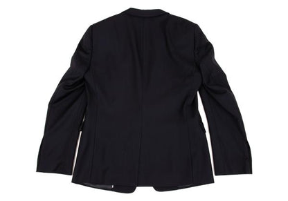 EMPORIO ARMANI Glossy Wool Peaked Lapel Jacket Navy Size 46