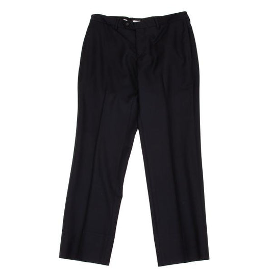 EMPORIO ARMANI Glossy Wool Tapered Slacks Navy Size 46