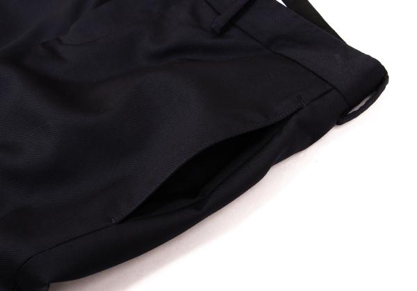 EMPORIO ARMANI Glossy Wool Tapered Slacks Navy Size 46