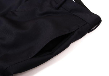 EMPORIO ARMANI Glossy Wool Tapered Slacks Navy Size 46