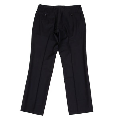 EMPORIO ARMANI Glossy Wool Tapered Slacks Navy Size 46