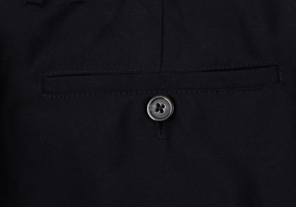 EMPORIO ARMANI Glossy Wool Tapered Slacks Navy Size 46