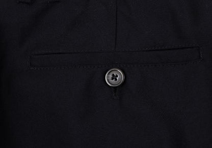 EMPORIO ARMANI Glossy Wool Tapered Slacks Navy Size 46