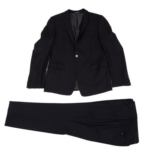 EMPORIO ARMANI Glossy Wool Suit Navy Size 46